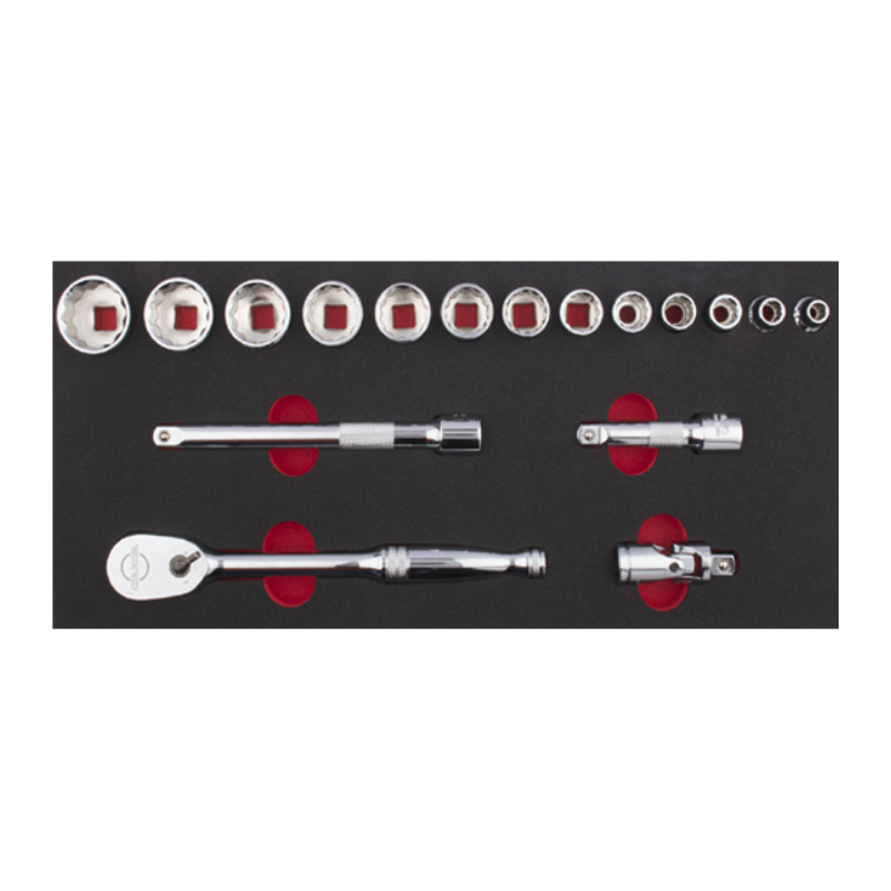 CETA FORM 17 PARÇA 3/8'' 12 KÖŞE LOKMA TAKIMI-SAE/EVA'LI - C10A-E17BT