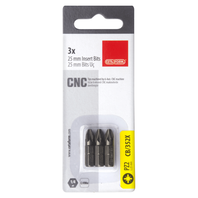 CETA FORM 3 PARÇA 1/4Pozidriv (PZ) BİTS UÇ-PZ3X25MM/KARTLI - CB/353X