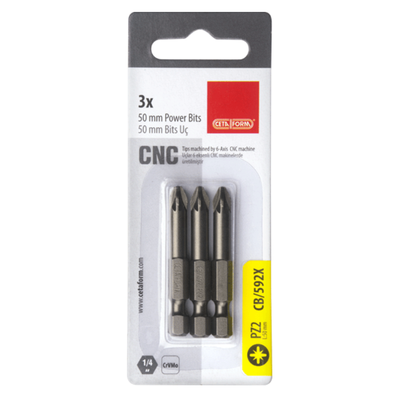 CETA FORM 3 PARÇA 1/4Pozidriv (PZ) BİTS UÇ-PZ2X50MM/KARTLI - CB/592X