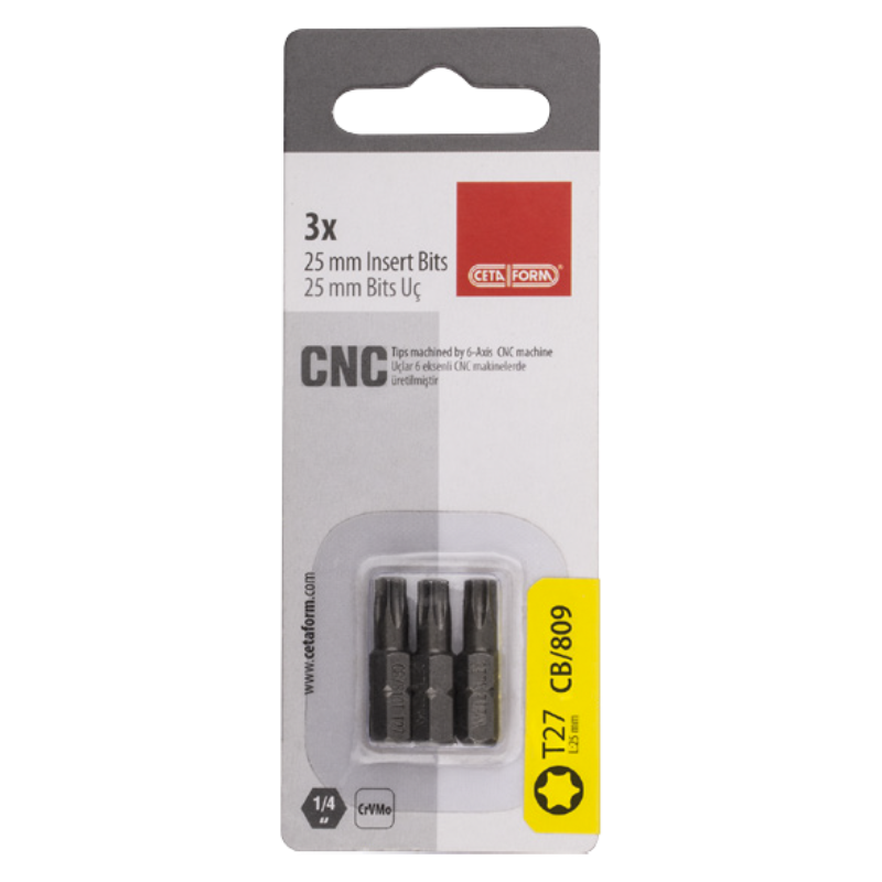 CETA FORM 3 PARÇA 1/4TORX BİTS UÇ T10X25MM/KARTLI - CB/806X